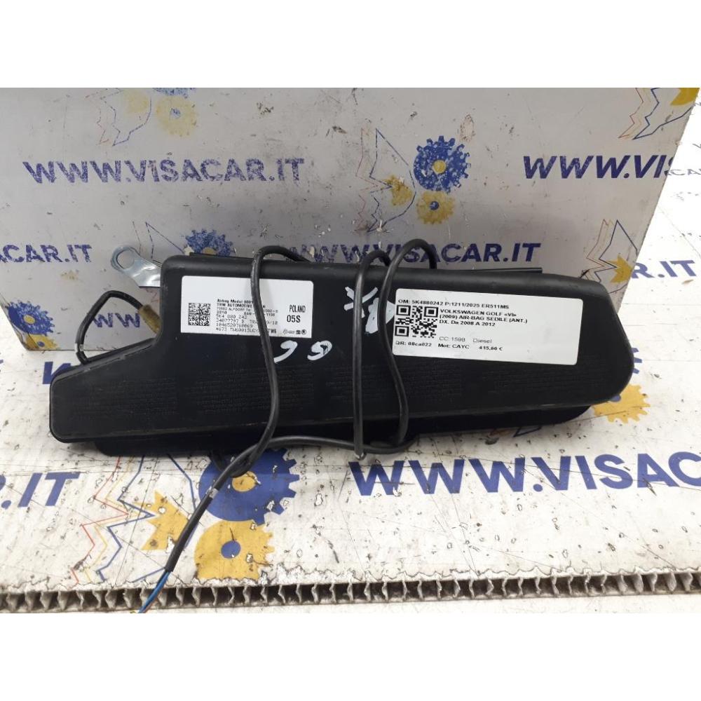 Air-Bag Sedile (anteriore) Destro Usato Dal 2008 Al 2012 Volkswagen Golf «Vi» (2009)