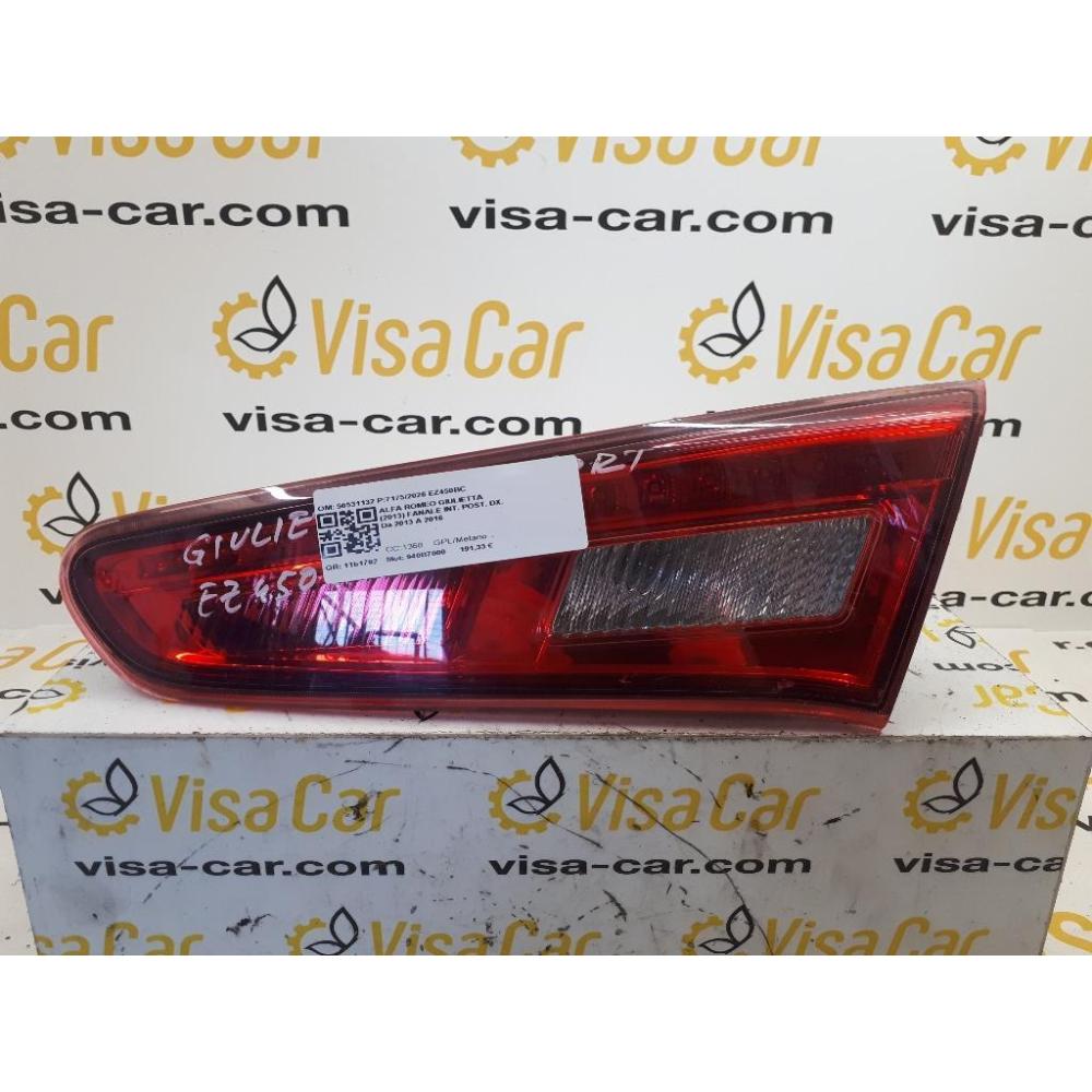 Fanale Interno Posteriore Destro Usato Dal 2013 Al 2016 Alfa Romeo Giulietta (2013)